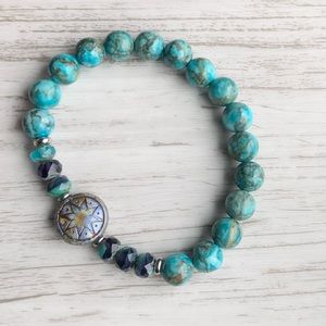 Beaded gemstone bracelet